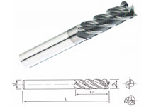 超微粒系列—4刃平刀45度一标准刃长