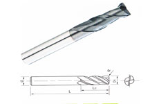 超微粒系列—2刃圆鼻刀35度一标准刃长